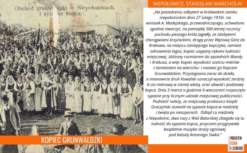 Obchód Grunwaldzki w Niepołomicach i sypanie kopca